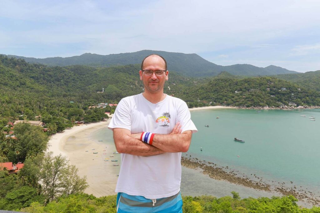 Beach ocean and mountain view