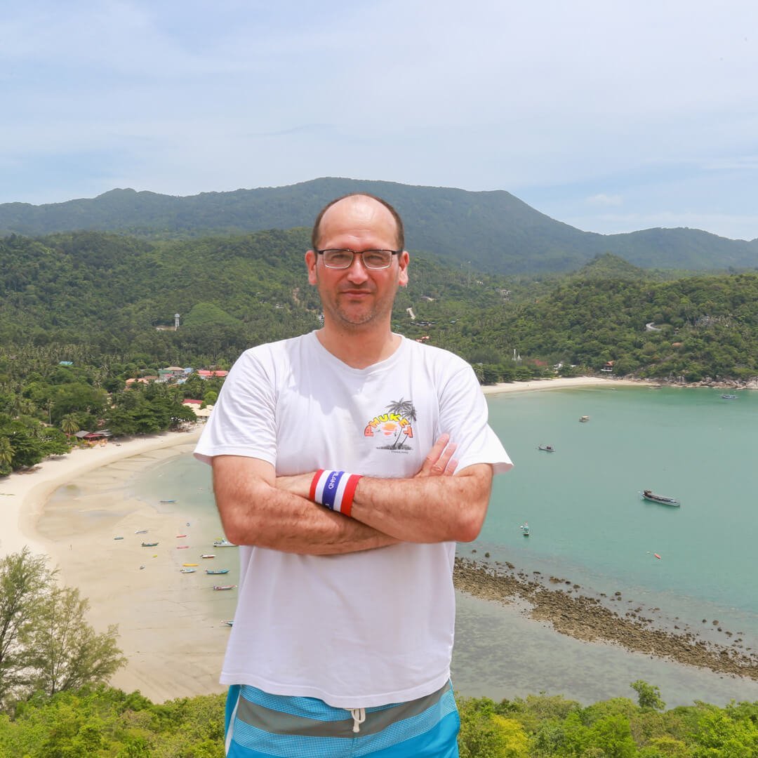 Beach ocean and mountain view